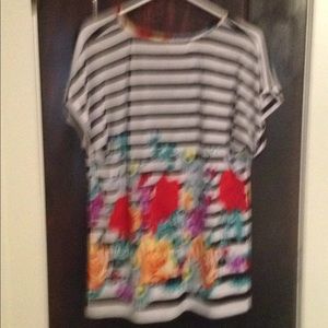 Black and white with flowers